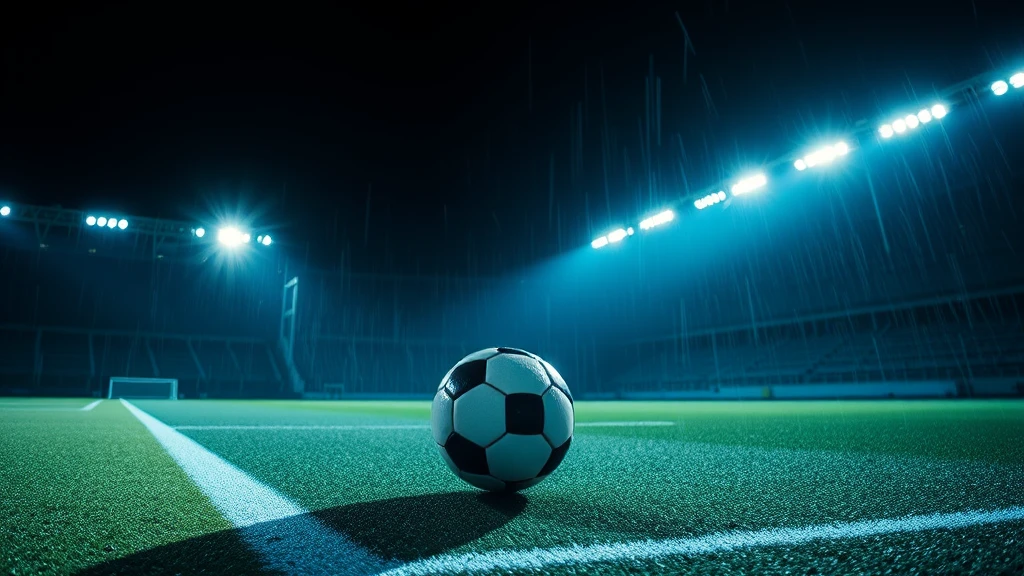 A ball rolling along a touchline with a long shadow